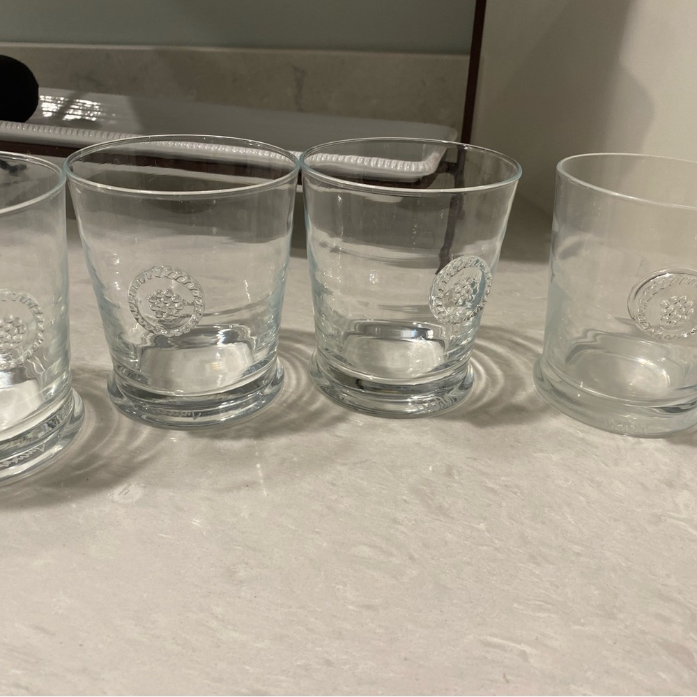 Juliska Berry and Thread Lowball Glasses- Set of 4